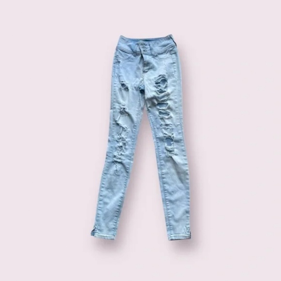 Light Blue Ripped Skinny Jeans - Picture 1 of 4